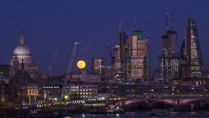 Moonrise over the City of London