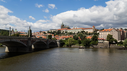 Obraz premium Prague's Charles Bridge and Castle.