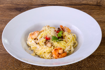 Seafood pasta with prawn