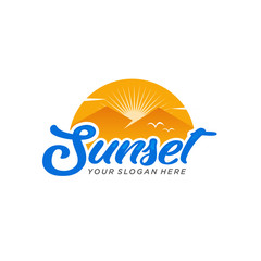 Sunset logo vector