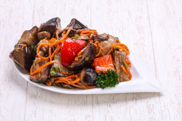 Pickled eggplant with vegetables
