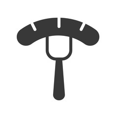 grilled sausage and fork, food and beverage set, glyph design icon