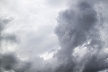 Rainy grey ominous clouds