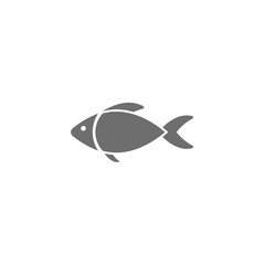 Black fish flat icon isolated on white. Vector illustration. fishery, fishing