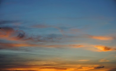 Sunset and dramatic sky