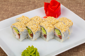 Japanese roll with prawn