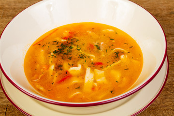 Chicken soup with herbs