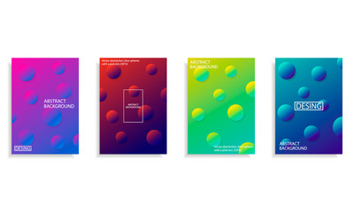 Vector abstraction, blue spheres with a pink tint. ESP10. Modern abstract covers set. Cool gradient shapes composition