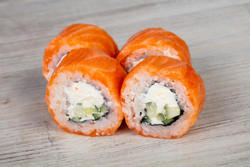 Japanese roll with salmon