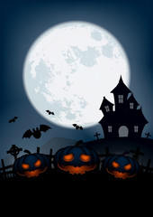 happy halloween day background, pumpkin monster vector design 01 [Converted]