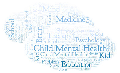 Child Mental Health word cloud.