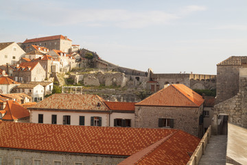 Obraz premium view of the roofs of the magnificent old town of Dubrovnik from the city walls