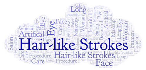 Obraz premium Hair-like Strokes word cloud.