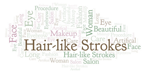 Hair-like Strokes word cloud.