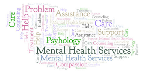 Mental Health Services word cloud.