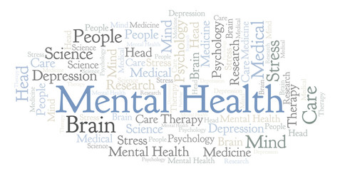 Fototapeta premium Mental Health word cloud.