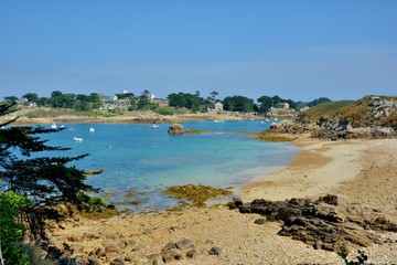 Paysage sur l'île de Bréhat en Bretagne. France