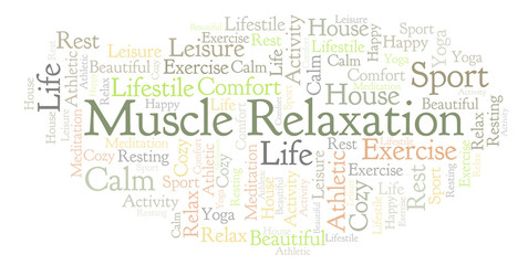 Obraz premium Muscle Relaxation word cloud.