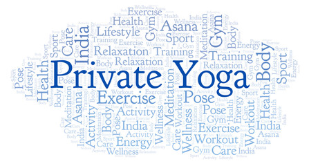 Fototapeta premium Private Yoga word cloud.