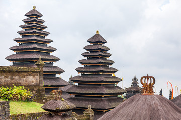 Roofline of Balinese Temple in Ubud, Bali, Indonesia