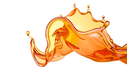 Splash of orange juice. 3d illustration, 3d rendering.