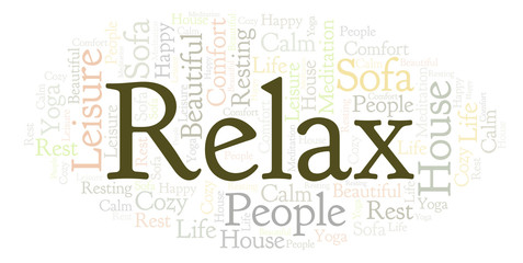 Obraz premium Relax word cloud.