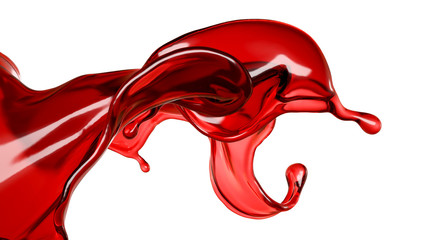 A splash of wine. 3d illustration, 3d rendering.