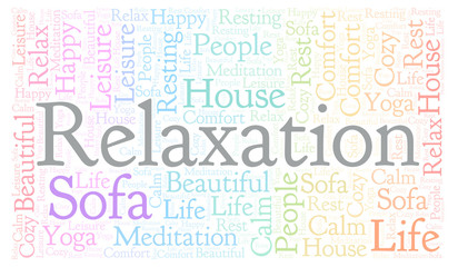 Fototapeta premium Relaxation horizontal word cloud.