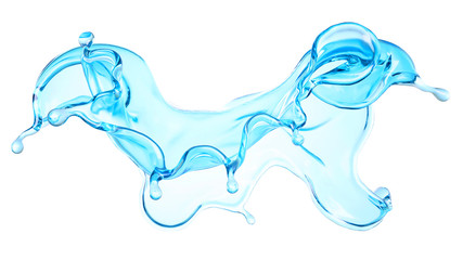 Obraz na płótnie Canvas Beautiful blue water splash. 3d illustration, 3d rendering.