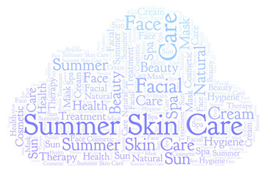 Obraz premium Summer Skin Care word cloud.