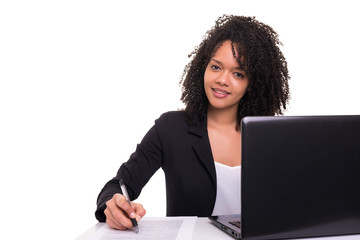 African business woman at work - 220970253