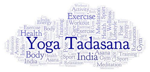 Fototapeta premium Yoga Tadasana word cloud.
