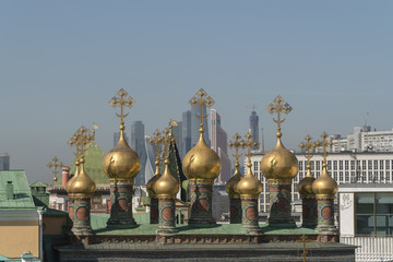 Obraz premium Купола Верхоспасского собора Московского Кремля.