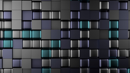 black metal background with hexagons. 3d illustration, 3d rendering.