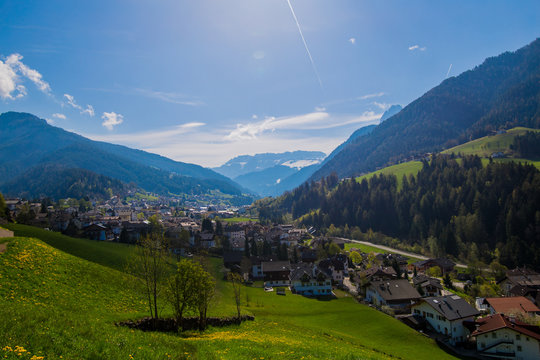 Ortisei the beautiful town in the Dolomite