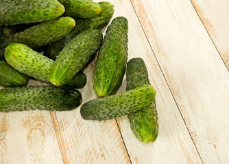 cucumbers on  table close-up