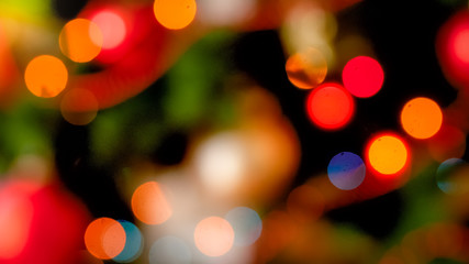 Abstract image of colorful light bokehs from Christmas tree