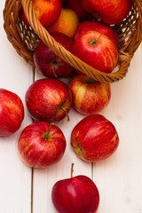 Red apples in a basket.