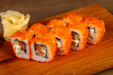Japanese roll with salmon