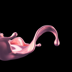 Fototapeta premium Luxury beautiful splash of pink gold. 3d illustration, 3d rendering.