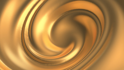 Luxury beautiful splash of gold flow. 3d illustration, 3d rendering.