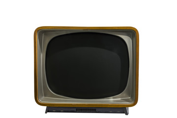 vintage tv or television isolated on white background