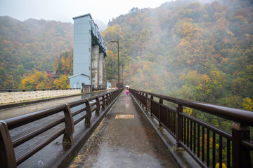 Fujiwara Dam, One of the best viewpoint in autumn. Minakami, Japan