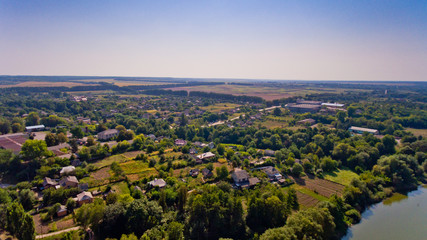 Aerial view of a typical village.