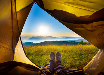 Watching the sunrise from the tent © bdavid32