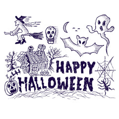 happy halloween, doodle