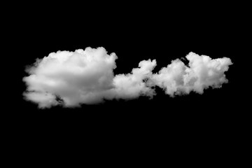 White cloud on black background