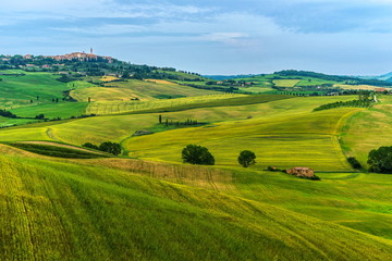 Fototapeta na wymiar Pienza is a town in the Val d'Orcia in Tuscany, between Montepulciano and Montalcino.