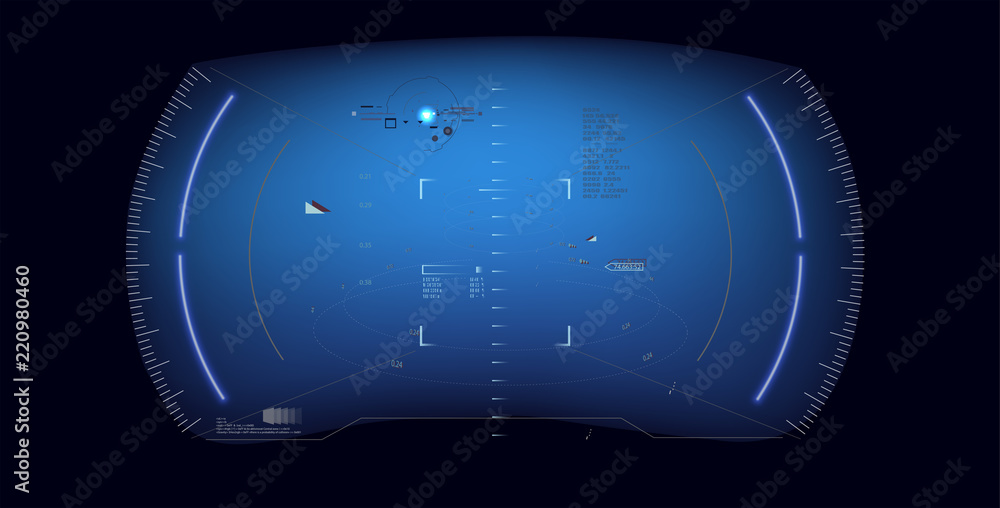Aufkleber futuristic vr head-up display design. sci-fi helmet hud. future technology display design.vitrual re
