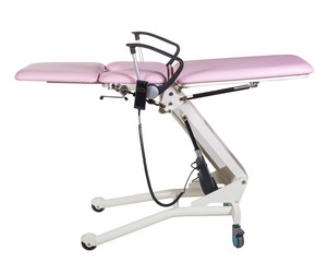 Modern hospital equipment isolated on white background